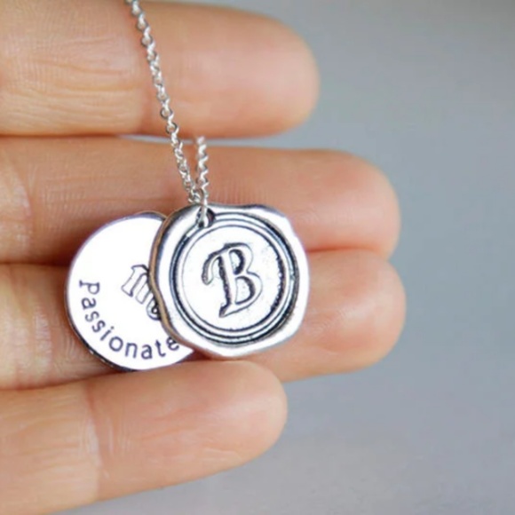 🌸 Wax Initial & Zodiac Necklace, Personalized 🌸 - Picture 3 of 5